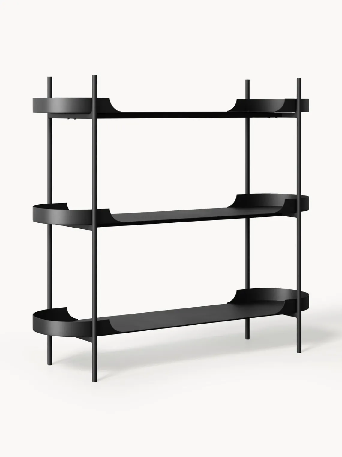 Librerías|Estanterías>Westwing Collection Estantería de metal Taru Negro mate