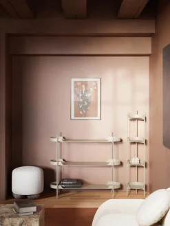 Librerías|Estanterías>Westwing Collection Estantería de metal Taru Beige claro mate