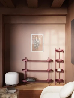 Librerías|Estanterías>Westwing Collection Estantería de metal Taru Rojo vino mate