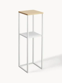 Estanterías De Baño|Librerías>Yamazaki Estantería estrecha de metal y bambú Tower Blanco