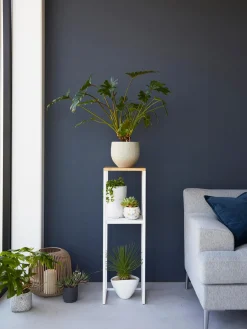 Estanterías De Baño|Librerías>Yamazaki Estantería estrecha de metal y bambú Tower Blanco