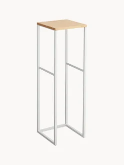 Estanterías De Baño|Librerías></noscript>Yamazaki Estantería estrecha de metal y bambú Tower Blanco