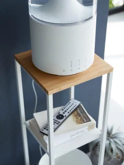 Estanterías De Baño|Librerías></noscript>Yamazaki Estantería estrecha de metal y bambú Tower Blanco