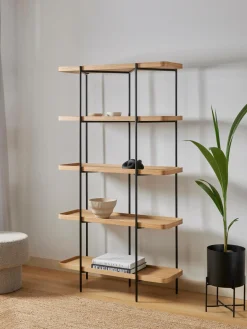 Librerías|Estanterías De Oficina>Westwing Collection Estantería grande de madera Renne Madera de fresno