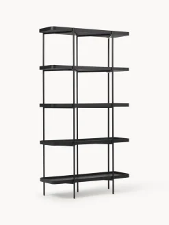 Librerías|Estanterías De Oficina>Westwing Collection Estantería grande de madera Renne Madera de fresno lacada en negro