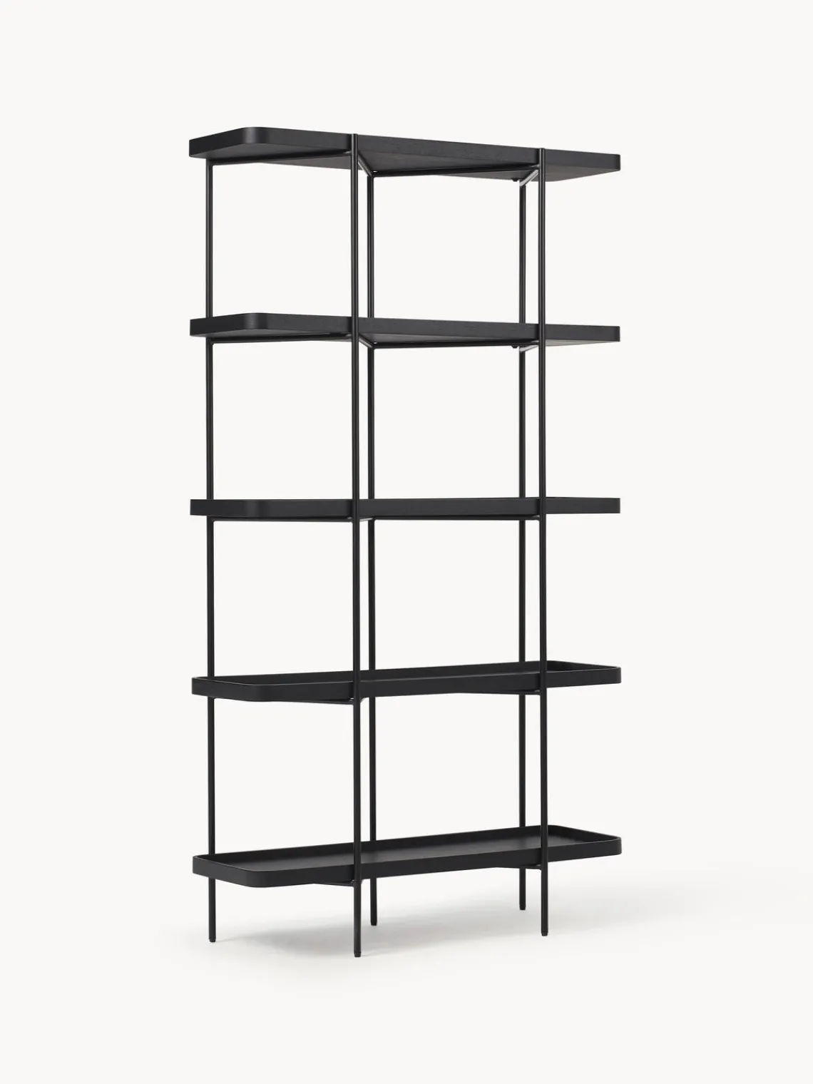 Librerías|Estanterías De Oficina>Westwing Collection Estantería grande de madera Renne Madera de fresno lacada en negro