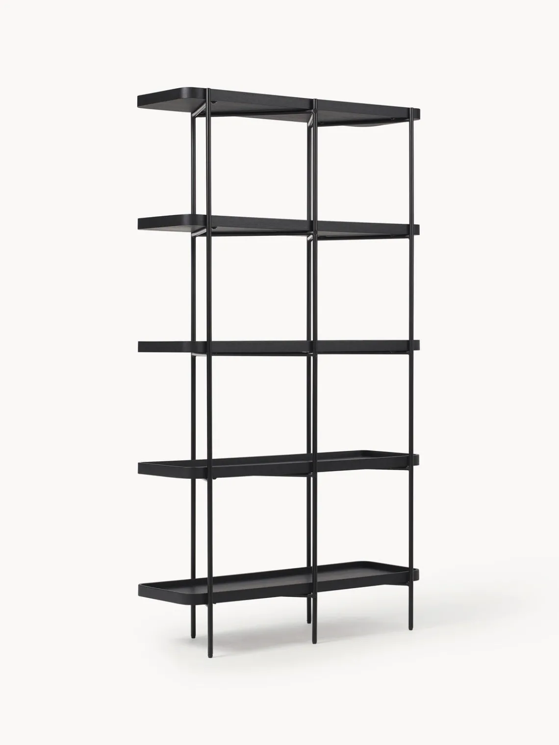 Librerías|Estanterías De Oficina>Westwing Collection Estantería grande de madera Renne Madera de fresno lacada en negro