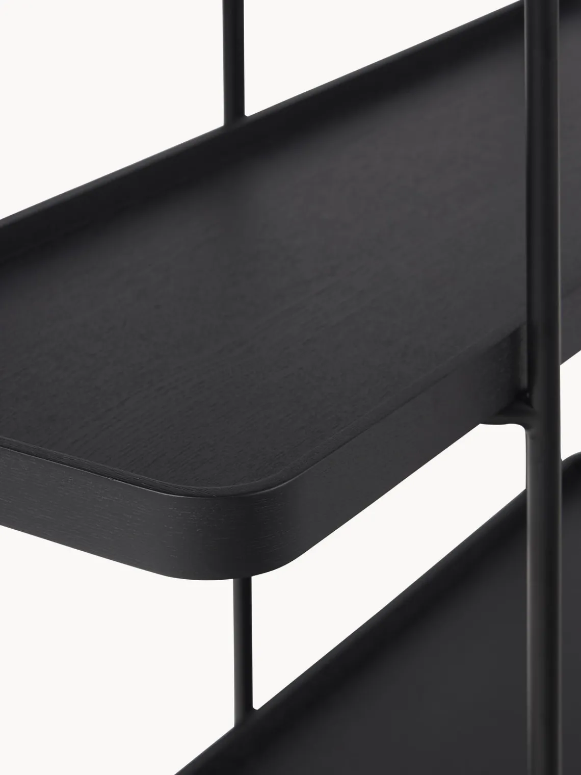 Librerías|Estanterías De Oficina>Westwing Collection Estantería grande de madera Renne Madera de fresno lacada en negro