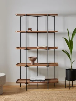 Librerías|Estanterías>Westwing Collection Estantería grande de madera Renne Madera de nogal