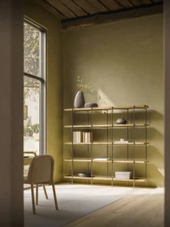 Librerías|Estanterías De Oficina>Westwing Collection Estantería grande de madera Renne Madera de fresno, negro