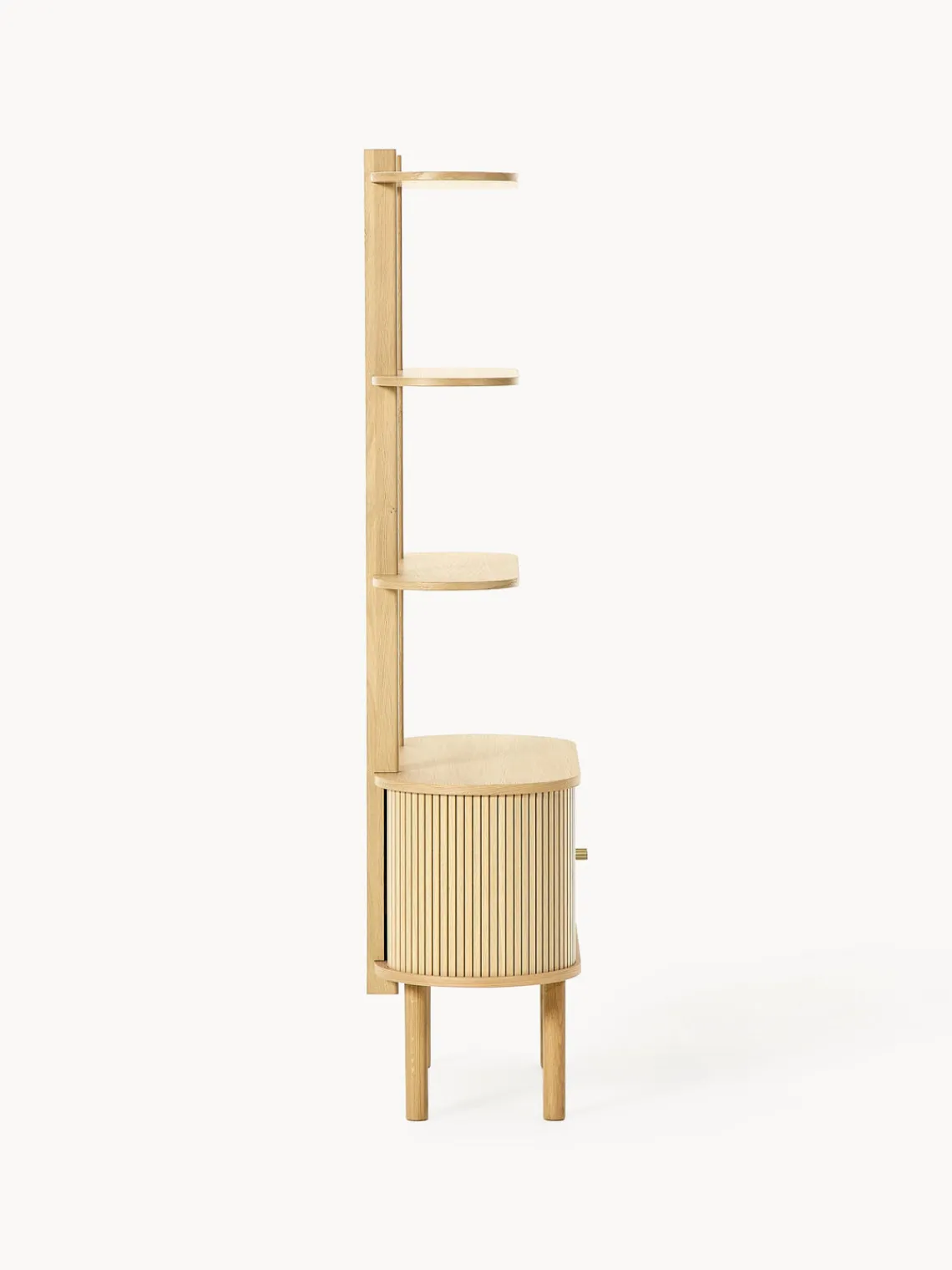 Librerías|Estanterías>Westwing Collection Estantería pequeña con frente acanalado Calary Madera de roble