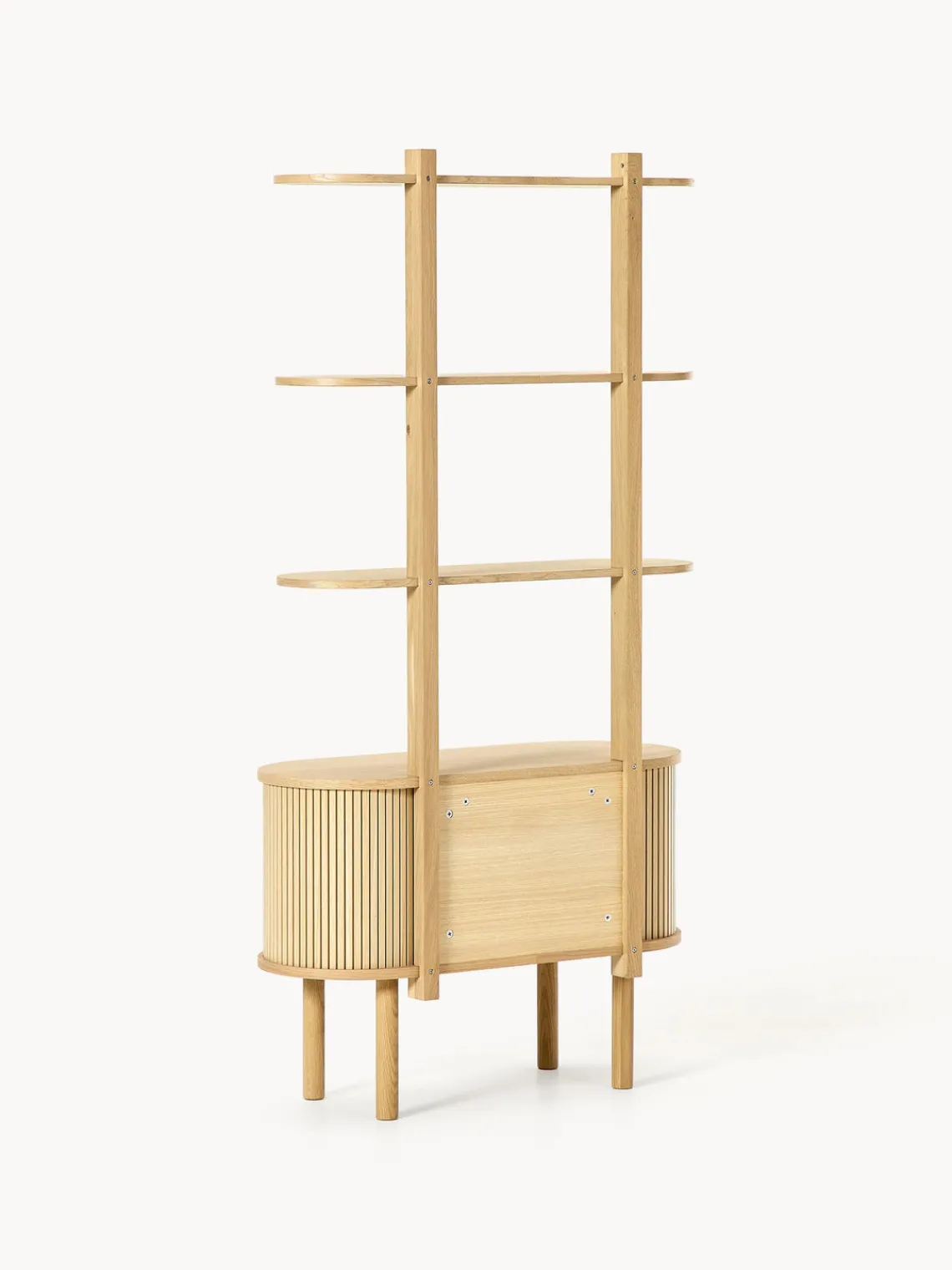 Librerías|Estanterías>Westwing Collection Estantería pequeña con frente acanalado Calary Madera de roble