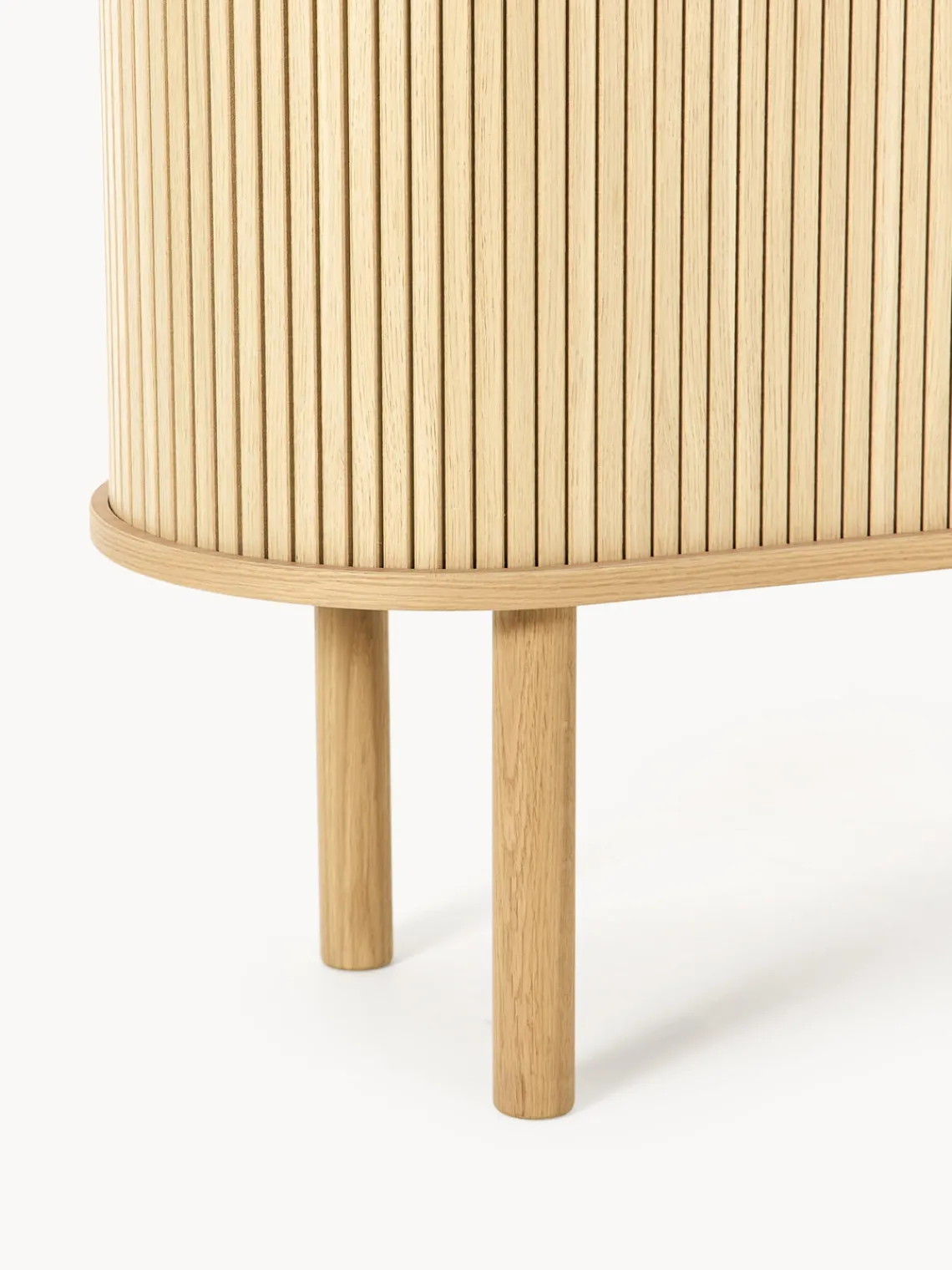 Librerías|Estanterías>Westwing Collection Estantería pequeña con frente acanalado Calary Madera de roble