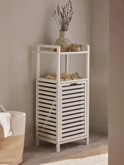 Cestos De La Ropa|Jarrones>Westwing Collection Estanteria de baño con cesta de lavandería Kit Blanco
