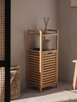 Cestos De La Ropa|Estanterías De Baño>Westwing Collection Estanteria de baño con cesta de lavandería Kit Madera de bambú