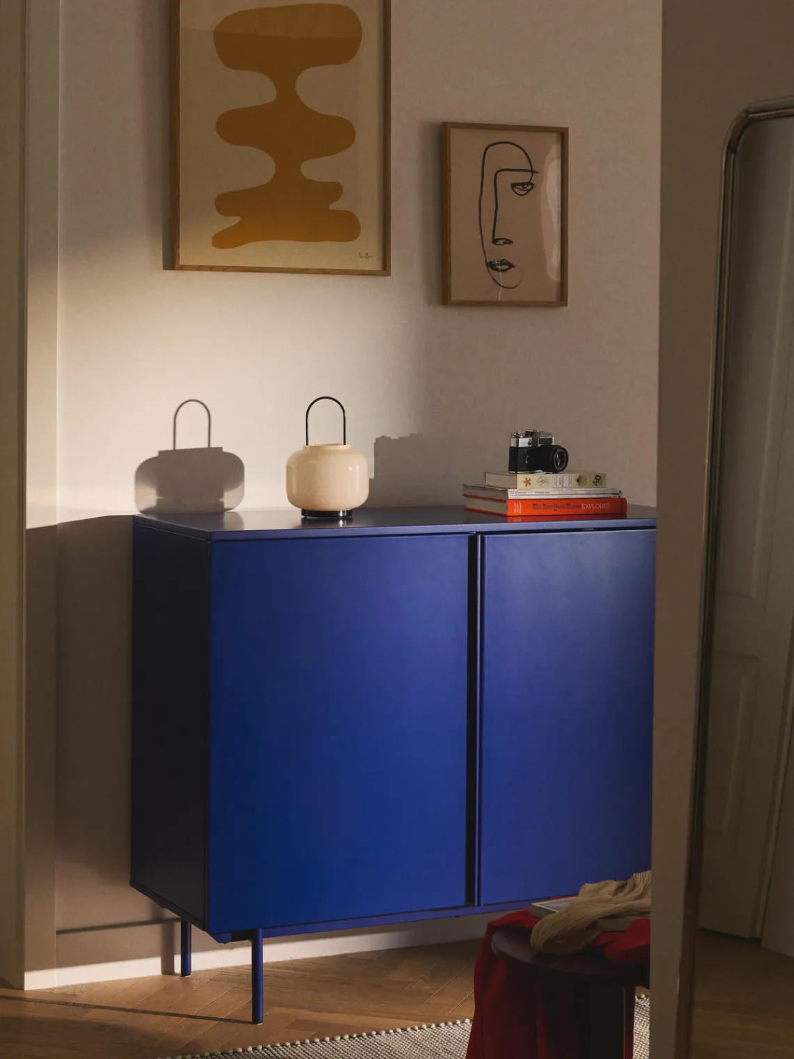 Farolillos|Jarrones>Westwing Collection Farolillo soplado Lumino, 26 cm Rosa claro, negro