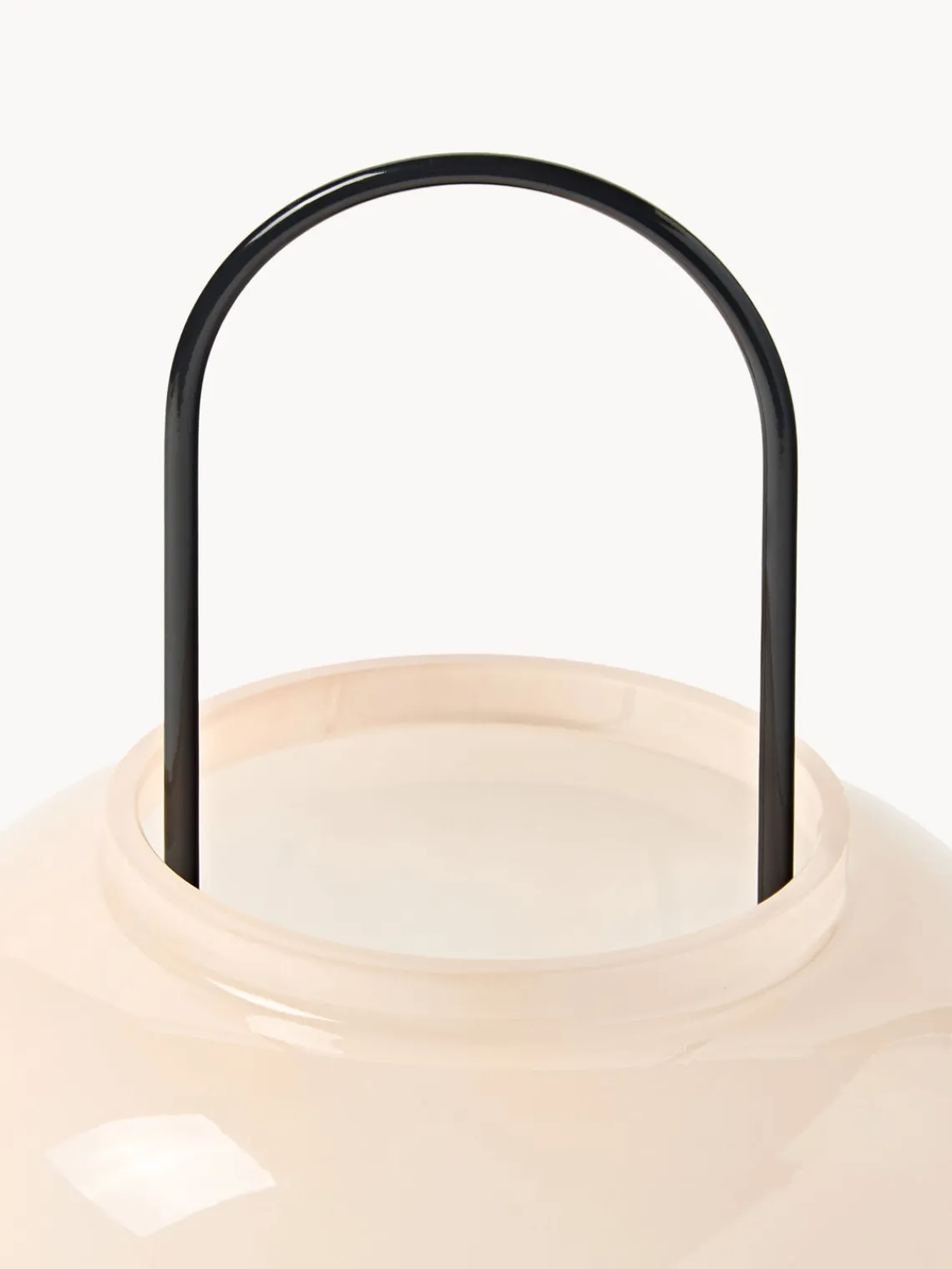 Farolillos|Jarrones>Westwing Collection Farolillo soplado Lumino, 26 cm Rosa claro, negro