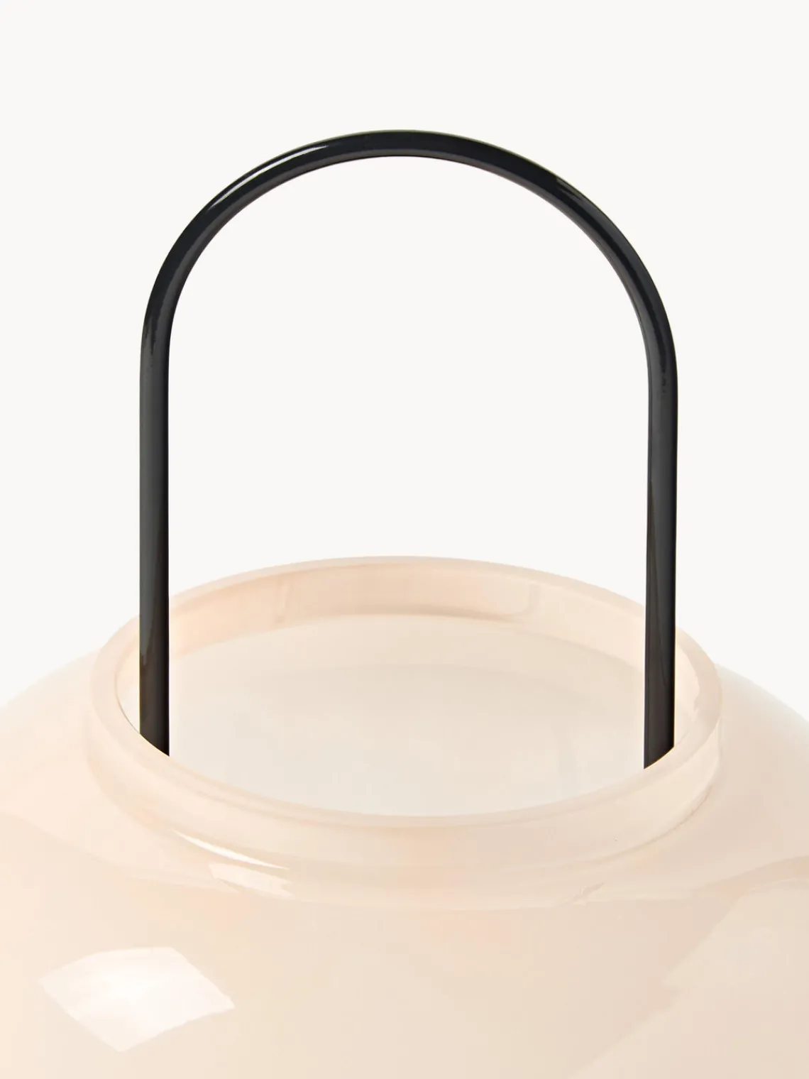 Farolillos|Jarrones>Westwing Collection Farolillo soplado Lumino, 26 cm Rosa claro, negro