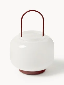 Farolillos|Jarrones>Westwing Collection Farolillo soplado Lumino, 26 cm Blanco, rojo vino