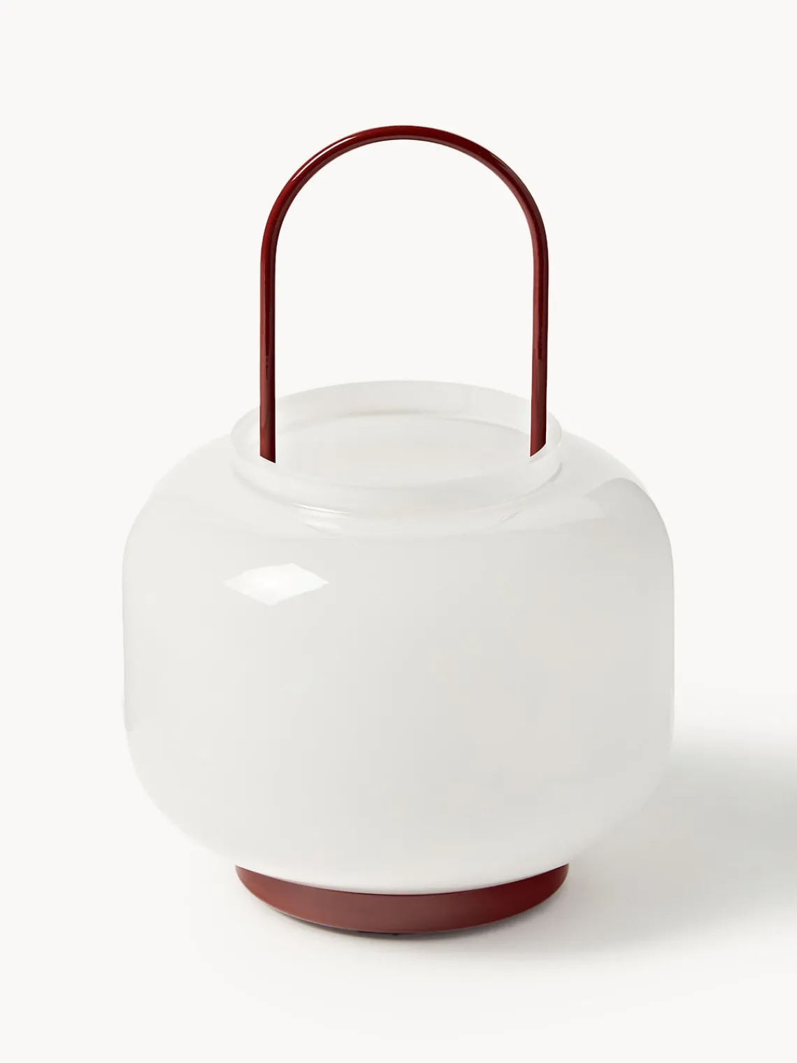 Farolillos|Jarrones>Westwing Collection Farolillo soplado Lumino, 26 cm Blanco, rojo vino