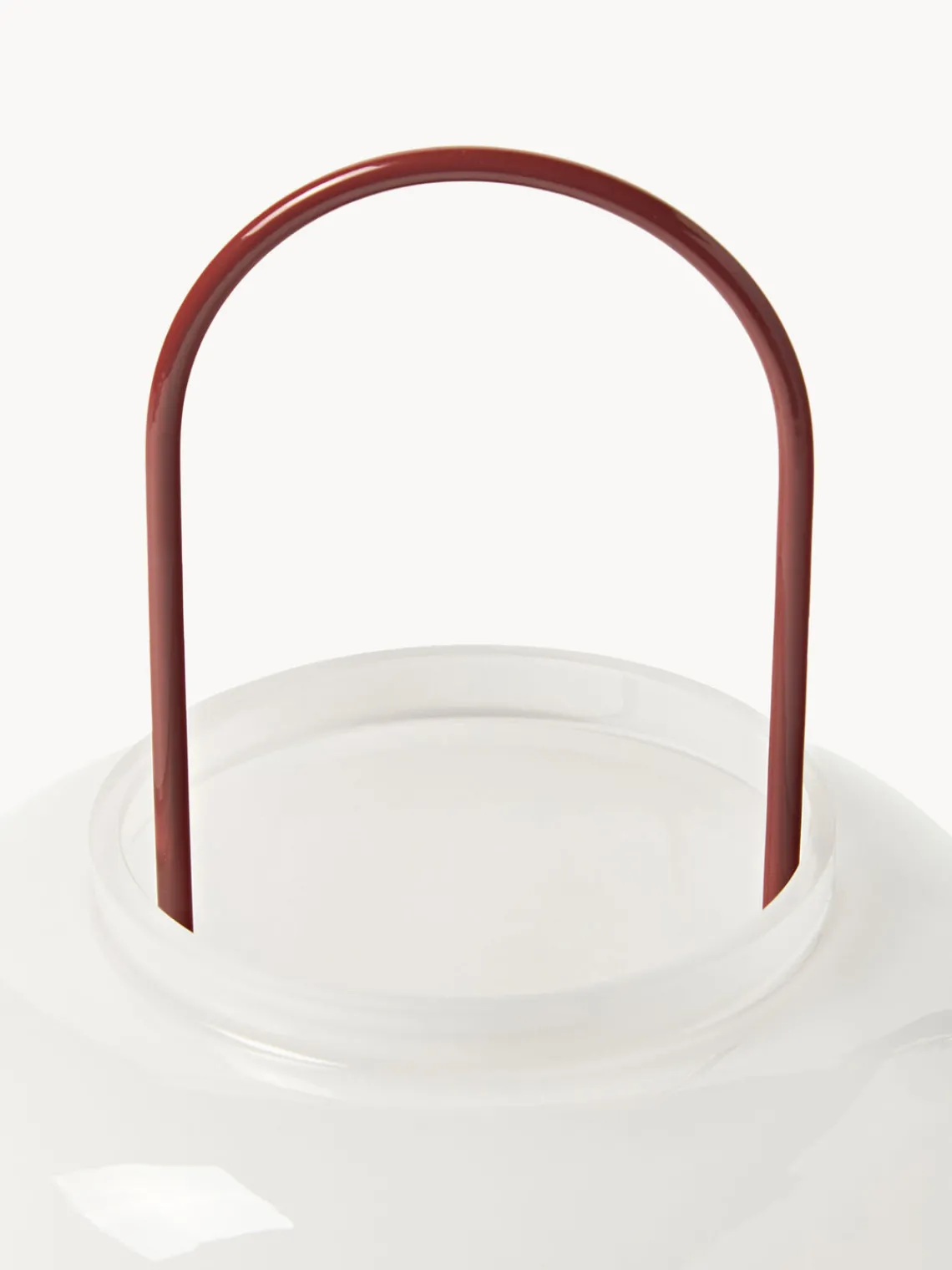 Farolillos|Jarrones>Westwing Collection Farolillo soplado Lumino, 26 cm Blanco, rojo vino