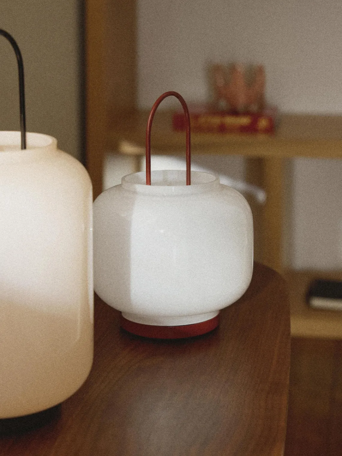 Farolillos|Jarrones>Westwing Collection Farolillo soplado Lumino, 26 cm Blanco, rojo vino