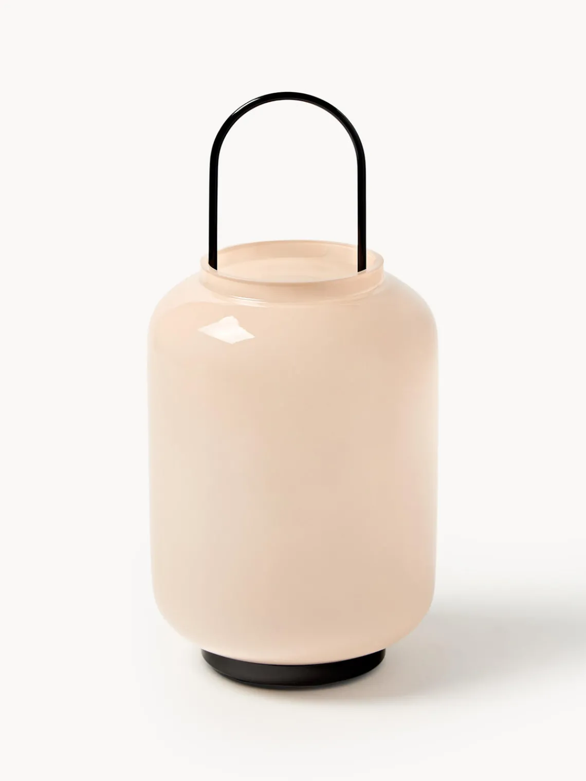 Farolillos|Jarrones>Westwing Collection Farolillo soplado Lumino, 35 cm Rosa claro, negro