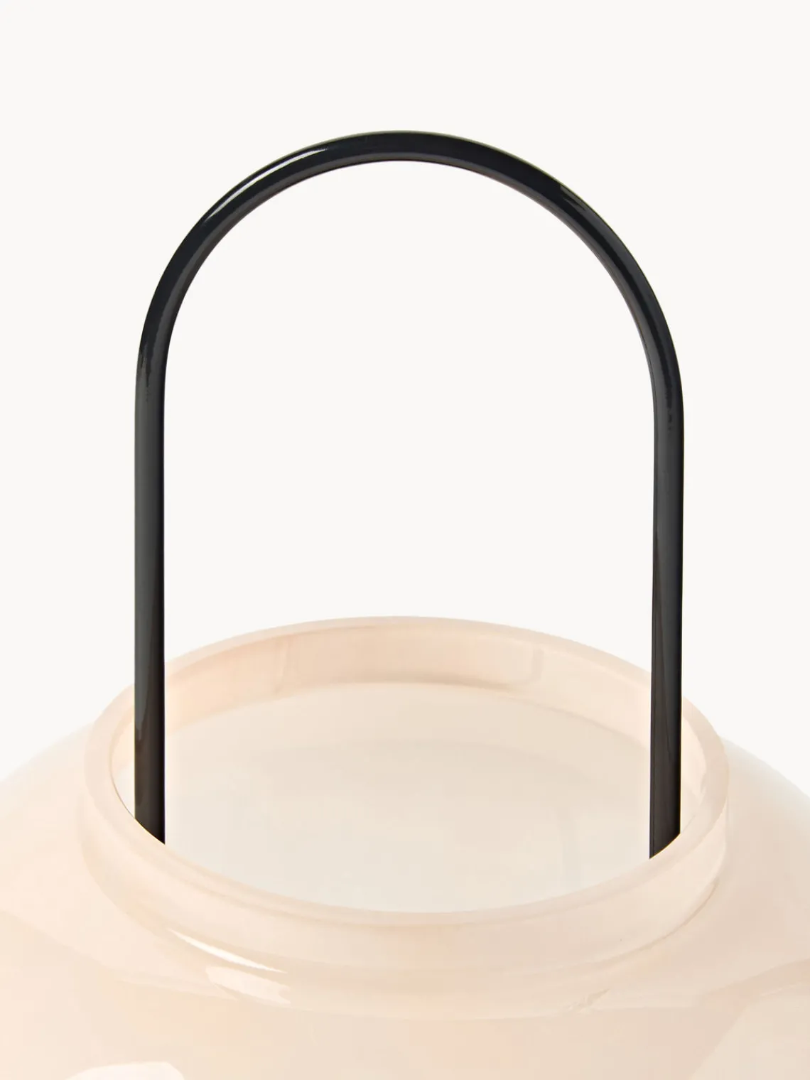 Farolillos|Jarrones>Westwing Collection Farolillo soplado Lumino, 35 cm Rosa claro, negro