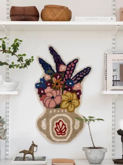 Hot Felpudo artesanal de lana mullida Flower Vase Objetos Decorativos De Pared|Jarrones