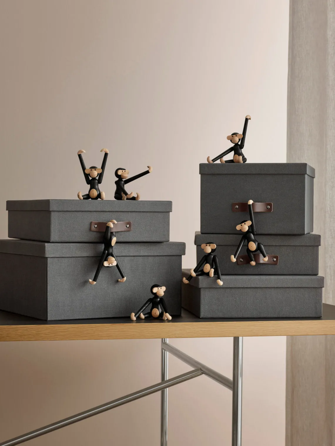 Discount Figura decorativa de madera de roble Monkey Figuras Decorativas|Jarrones