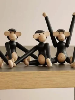 Discount Figura decorativa de madera de roble Monkey Figuras Decorativas|Jarrones