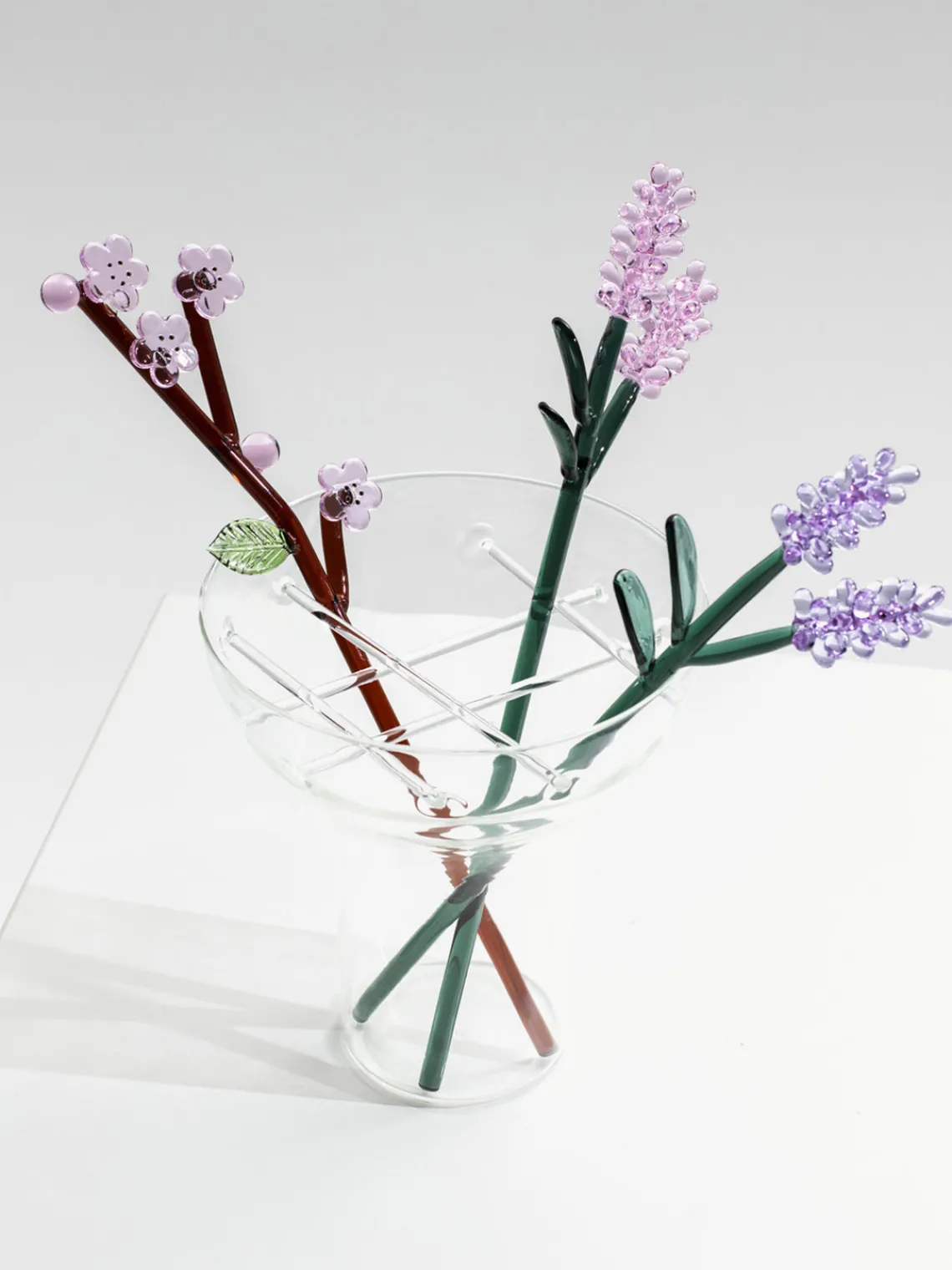 Hot Flor artesanal de vidrio Botanica Figuras Decorativas|Jarrones