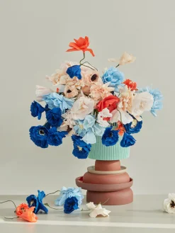 Flores Artificiales|Jarrones>Studio About Flor artificial artesanal Ice Poppy Azul real