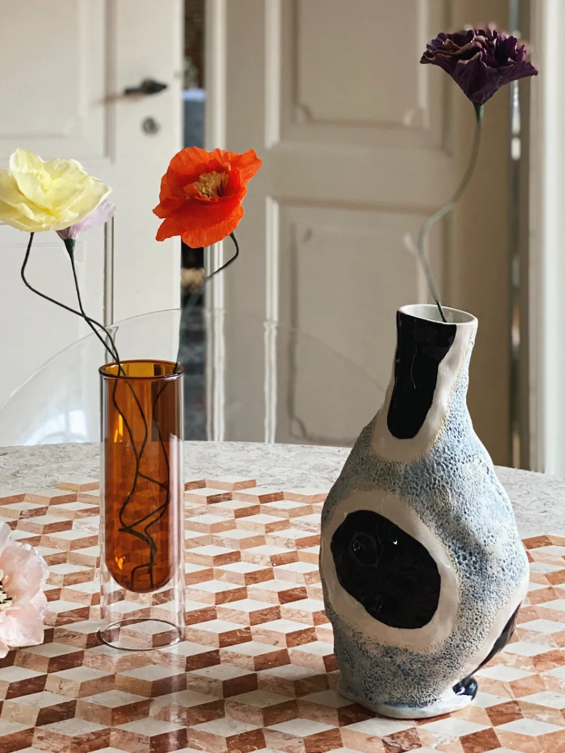 Flores Artificiales|Jarrones>Studio About Flor artificial artesanal Peony Color berenjena