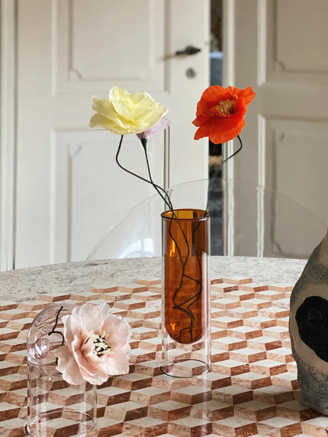 Flores Artificiales|Jarrones>Studio About Flor artificial artesanal Poppy Blanco crema