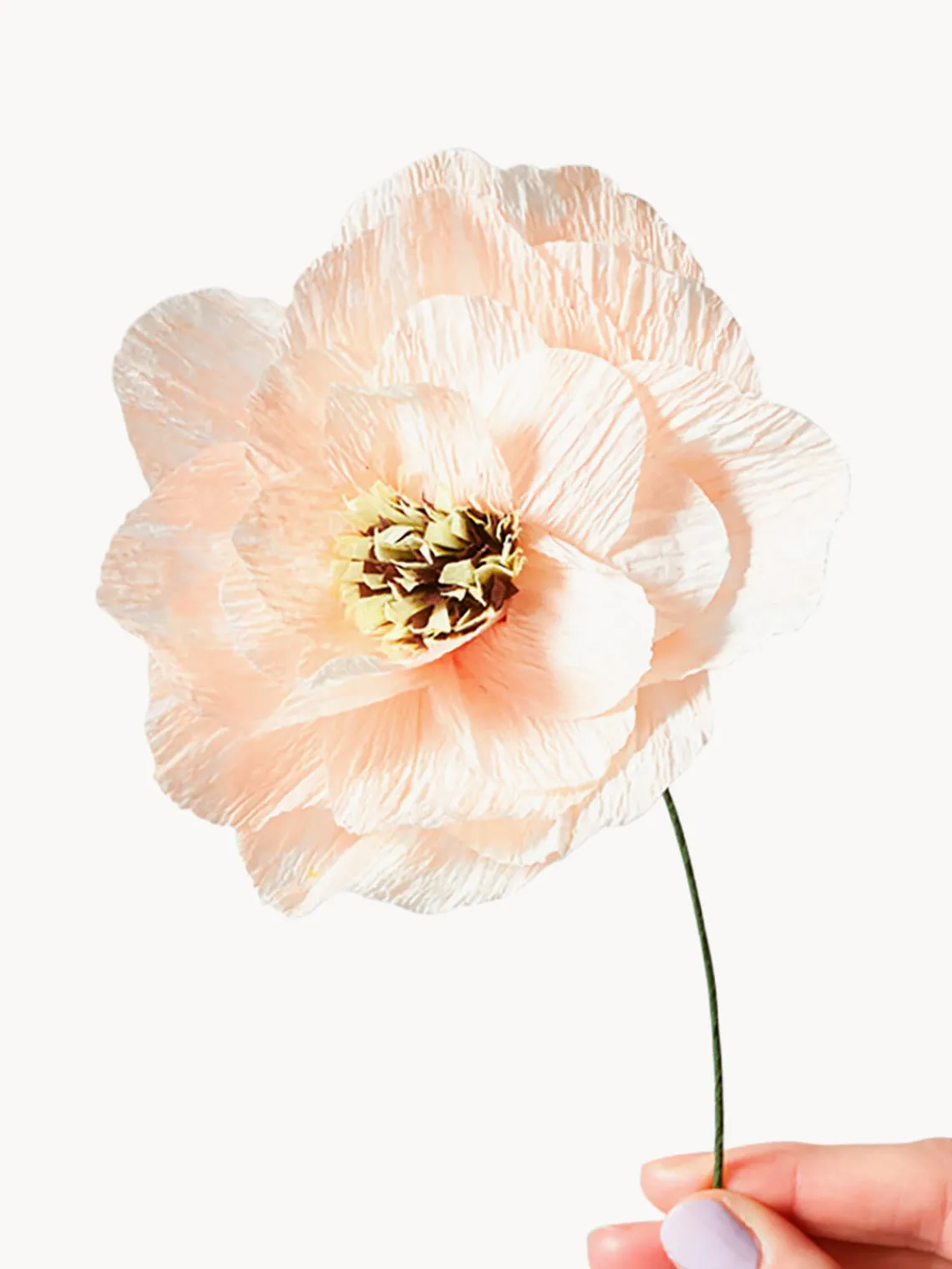 Flores Artificiales|Jarrones>Studio About Flor artificial artesanal Poppy Blanco crema