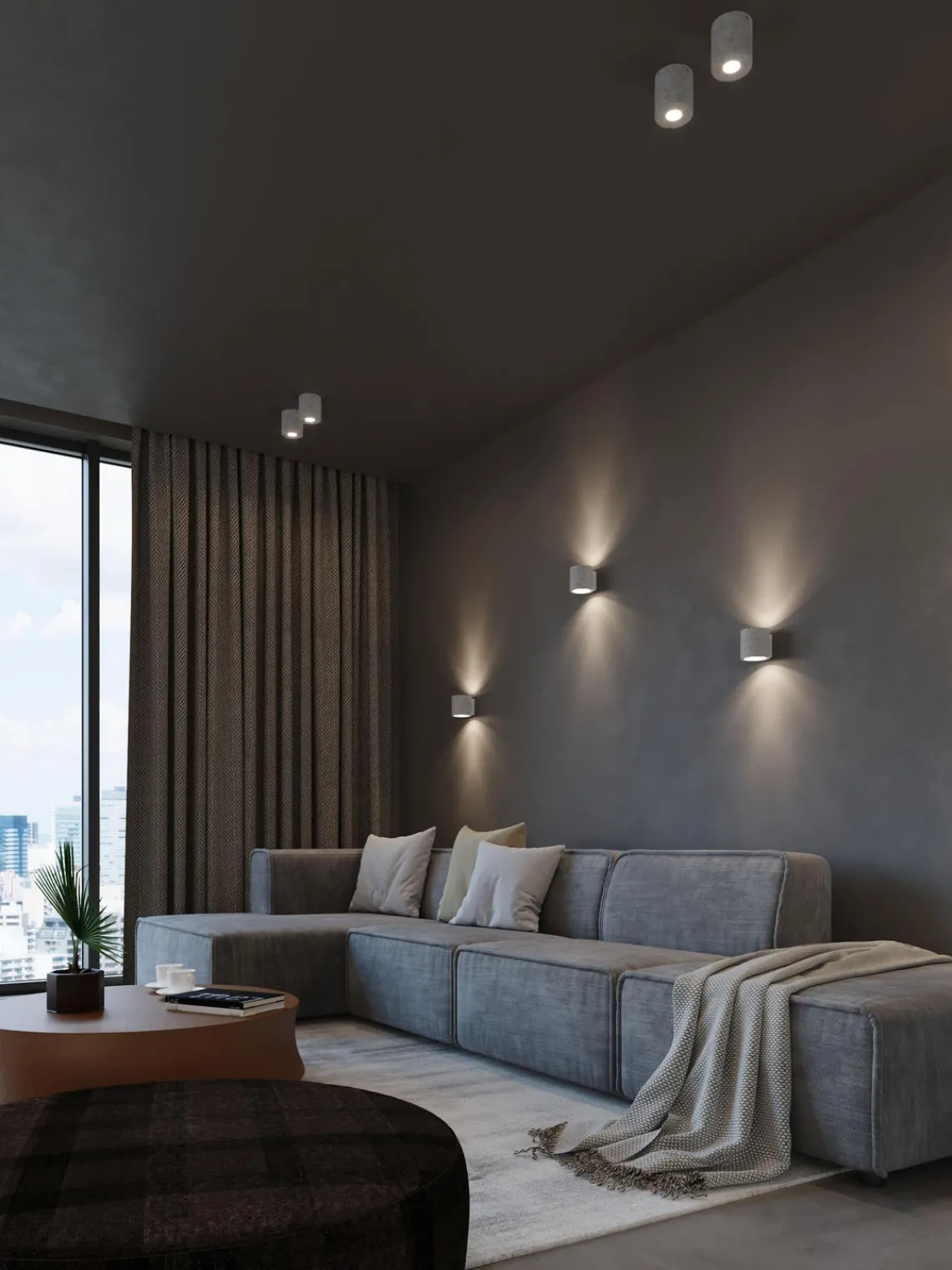 Plafones|Lámparas De Techo> Foco artesanal de cemento Rosalia