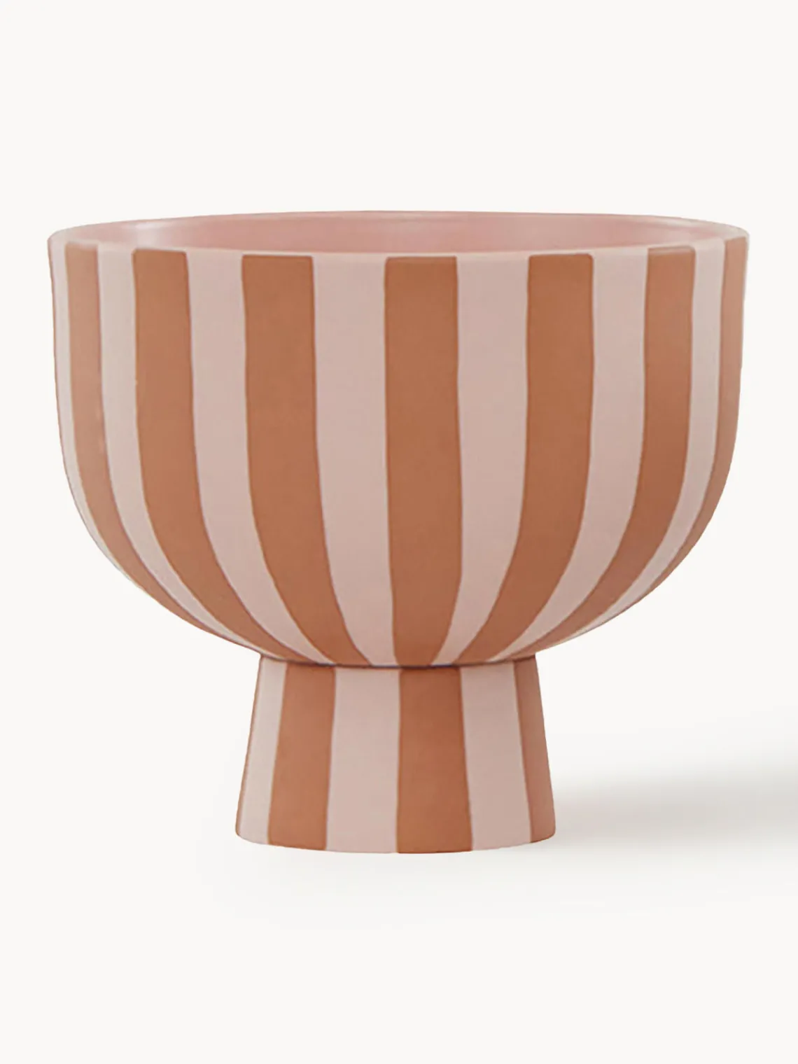 Jarrones|Cuencos Decorativos>Oyoy Living Design Frutero artesanal Toppu, 13 cm Rosa claro, marrón claro