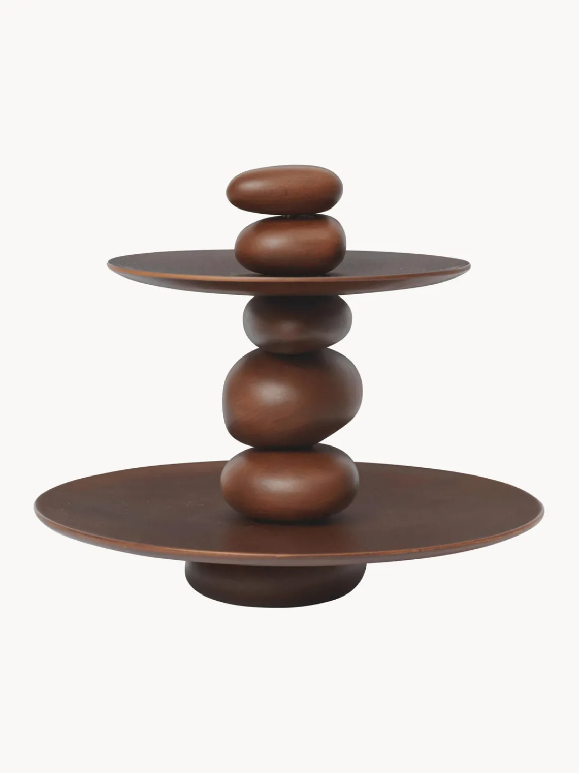 Tarteras|Vajillas Completas>Ferm Living Fuente 2 pisos de madera de haya Pebble