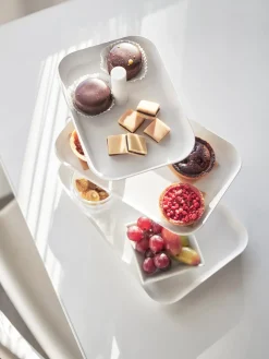 Tarteras|Vajillas Completas></noscript>Yamazaki Fuente 3 pisos de metal Tower Blanco