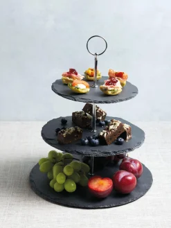 Fuente 3 pisos de pizarra Cooper Tarteras|Vajillas Completas