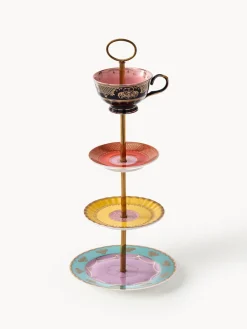 New Fuente 3 pisos de porcelana artesanal Grandpa Vajillas Completas|Tarteras