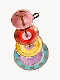 New Fuente 3 pisos de porcelana artesanal Grandpa Vajillas Completas|Tarteras