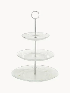 Online Fuente 3 pisos de vidrio Relief Tarteras|Vajillas Completas