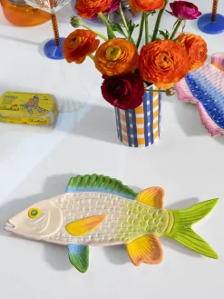 Clearance Fuente artesanal de dolomita Fish, 32 x 13 cm Cuencos Y Platos De Servir|Vajillas Completas