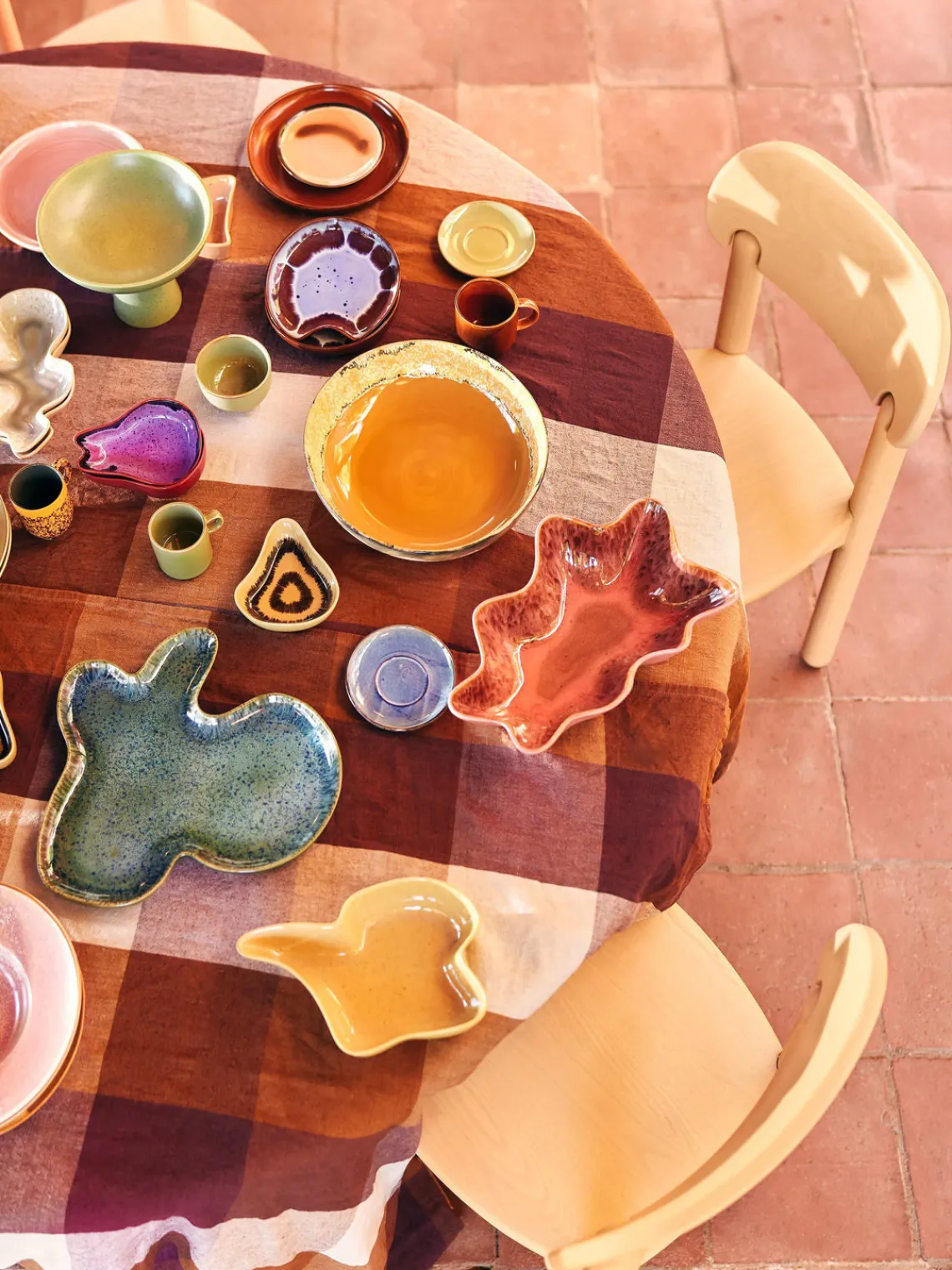 Cuencos Y Platos De Servir|Vajillas Completas>HKLIVING Fuente artesanal de gres Shell