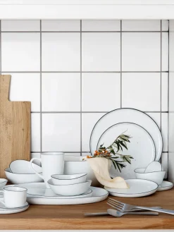 Fuente artesanal de porcelana Salt, 30 x 20 cm Cuencos Y Platos De Servir|Vajillas Completas