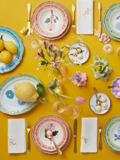 Sale Fuente artesanal de porcelana Floreal Cuencos Y Platos De Servir|Vajillas Completas