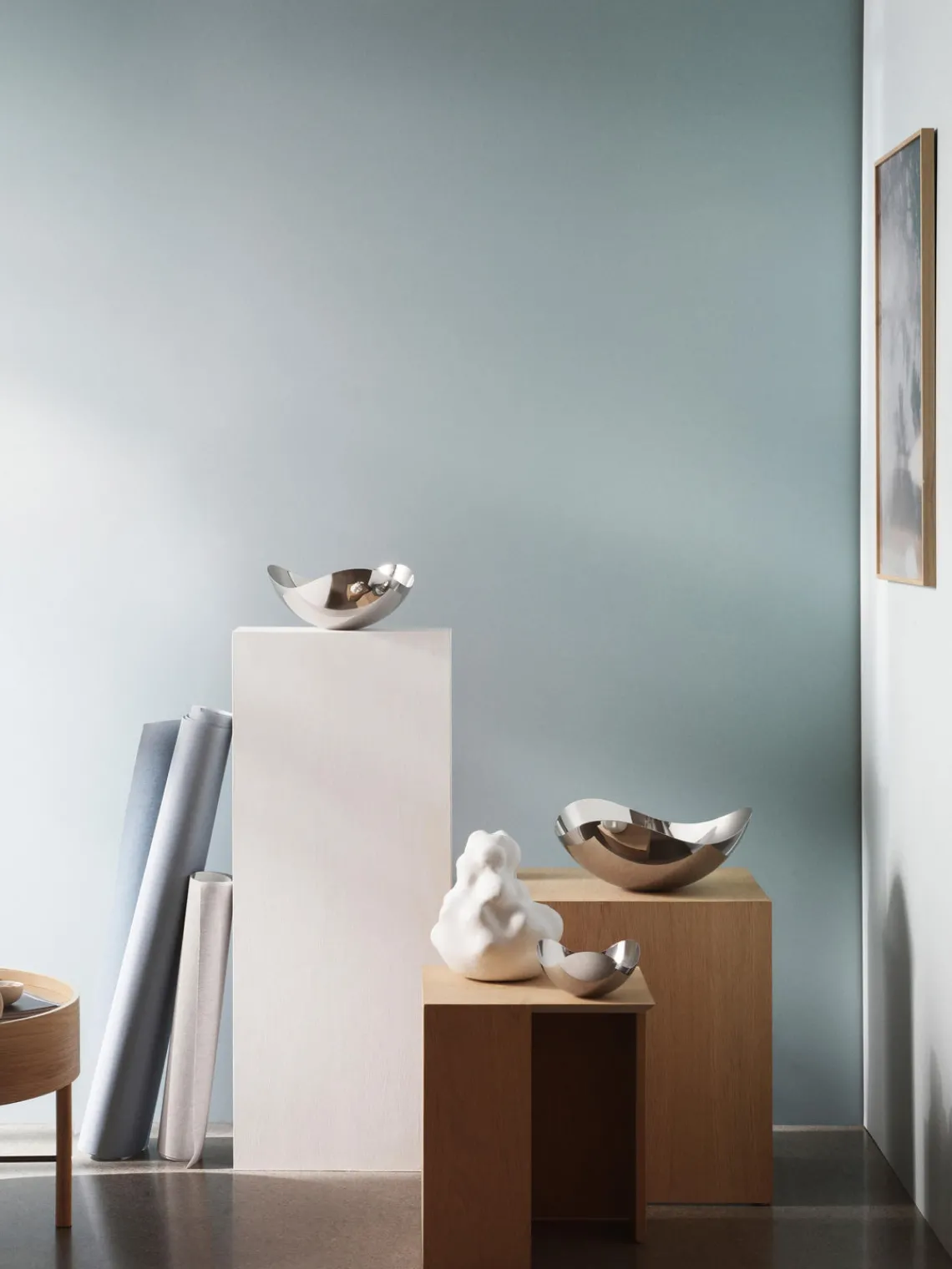 Cuencos Y Platos De Servir|Vajillas Completas>GEORG JENSEN Fuente de acero inoxidable con forma orgánica Bloom