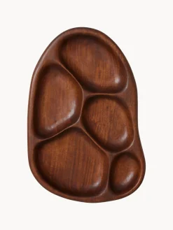 New Fuente de servir artesanal de madera de acacia Tidy, 40 cm Cuencos Y Platos De Servir|Vajillas Completas